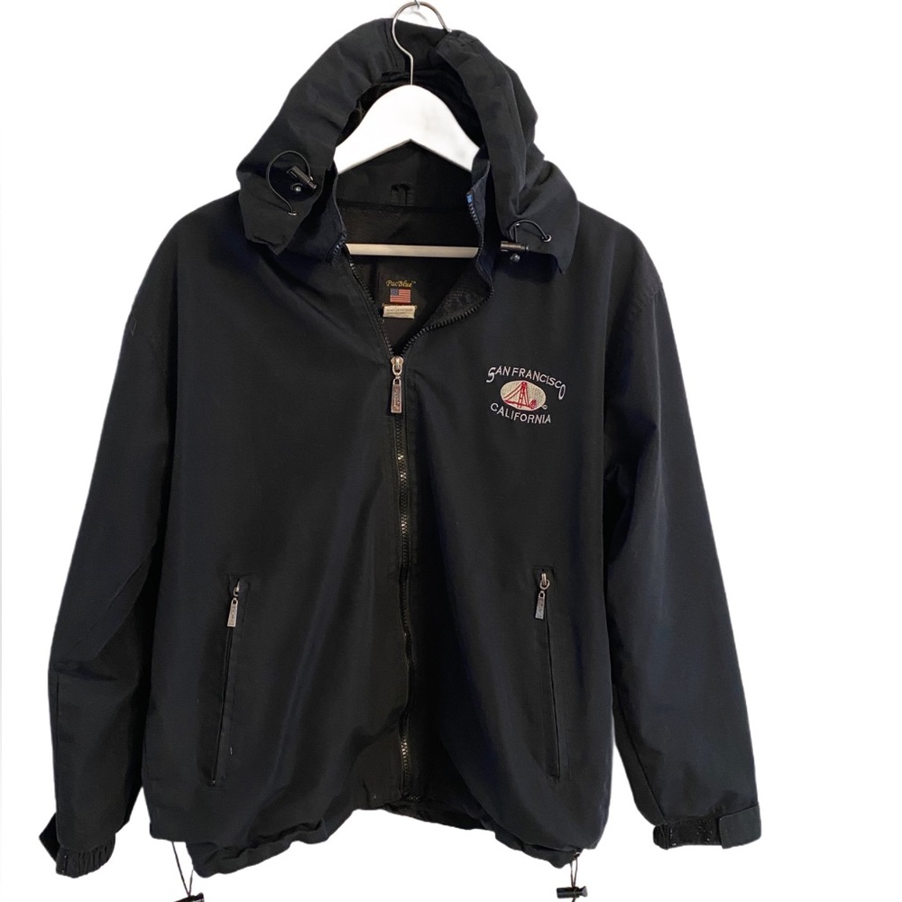 PacBlue Men’s San Francisco Full Zip Removable Hood Mesh Lined Jacket Size XS